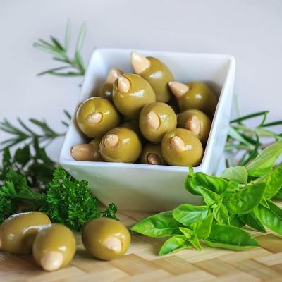Stuffed green olives with almond