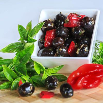 Black olives with chilli pepper